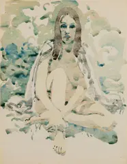 Neil Welliver, Sitting Woman, Watercolor on paper