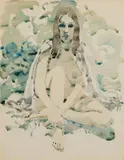 Neil Welliver, Sitting Woman, Watercolor on paper