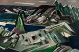 Howard Rackliffe, Monolithic Vista, Mixed media on board