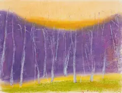 Wolf Kahn, Purple Trees, Pastel on paper