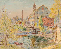Reynolds Beal, Mill at Pleasant Valley, N.Y., 1914, Oil on canvas