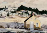 Alfred Fuller, Monhegan Lighthouse, Watercolor on board