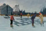 Lee Court, Ice-Cutting, Monhegan, Oil on canvas