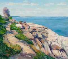 Homer Gordon Davisson, Pemaquid Point, Maine, Oil on canvas laid to board