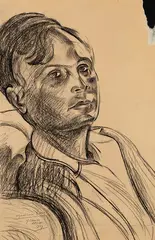 Wyndham Lewis, Study of Charles Abbott, 1939, Charcoal on paper