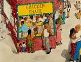 Frank Diaz Escalet, Jivin at the Chicken Shack, 1996, Acrylic on board
