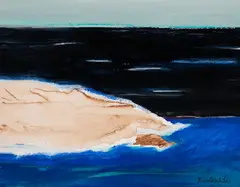 Frances Kornbluth, Shore and Sea, Monhegan, c. 1980, Acrylic on paper