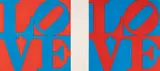 Robert Indiana, Love, Blue/Red" and "Love, Red/Blue, 1991, Each: Etching with aquatint in colors on Arches wove paper