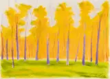 Wolf Kahn, Lilac Trees, Pastel on paper