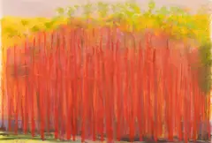 Wolf Kahn, Predominately Red II, Pastel on paper