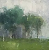 Stuart Shils, House and Trees, Windy Day, 2002, Oil on panel
