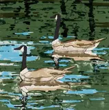 Neil Welliver, Canada Geese, c. 1978, Lithograph