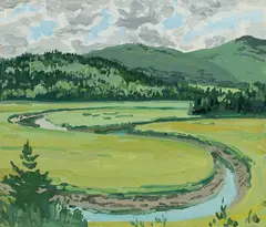 Neil Welliver, Study for Untitled Brigg's Meadow, c. 1970, Oil on canvas