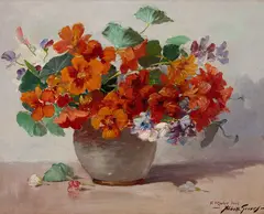 Abbott Fuller Graves, Still Life with Flowers, Oil on canvas