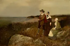 George Henry Boughton, Looking to the Sea, Oil on canvas laid to board