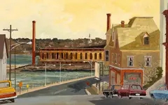 Robert Solotaire, Casco Bay Bridge, 1978, Oil on board