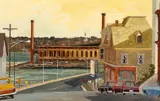 Robert Solotaire, Casco Bay Bridge, 1978, Oil on board