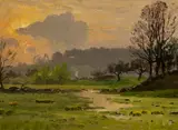 John Joseph Enneking, The Dedham Meadows, c. 1872, Oil on board