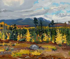 Christopher Huntington, Autumn, Mount Katahdin, 1973, Oil on panel