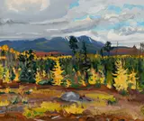 Christopher Huntington, Autumn, Mount Katahdin, 1973, Oil on panel