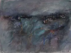 Michael Loew, Monhegan Harbor, 1980, Watercolor on paper