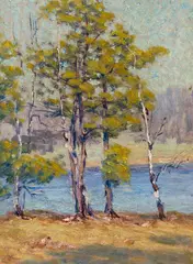 Vivien Milner Akers, Summer Coast, Oil on board