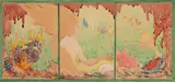 Harry Leslie Hoffman, Undersea Triptych, Watercolor on board