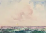 Harry Leslie Hoffman, Out to Sea, Watercolor on board