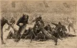 Henri Farré, "Bears Football Game" Stagg Field, 1928, Etching