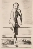 Rockwell Kent, Climbing the Bars, 1928, Lithograph