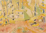 Carl Sprinchorn, Autumn Walk, Watercolor on paper