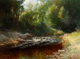 H. Winthrop Peirce, River Scene, Oil on canvas