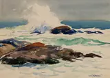 Sears Gallagher, Sea Spray, Monhegan (Washerwoman), Watercolor on paper