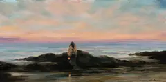 Dennis Sheehan, Shore Stroll, Evening, Oil on canvas