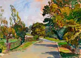 Andrew Martin, Sunny Day, Oil on paper