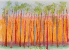 Wolf Kahn, Stately Row, Pastel on paper