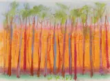 Wolf Kahn, Stately Row, Pastel on paper