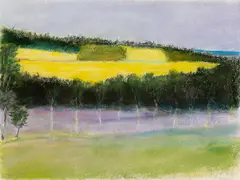 Wolf Kahn, Upper Pasture, Pastel on paper