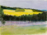 Wolf Kahn, Upper Pasture, Pastel on paper