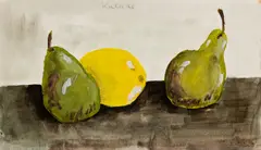 Robert Kulicke, Pears, Watercolor on paper