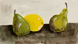 Robert Kulicke, Pears, Watercolor on paper