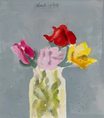 Robert Kulicke, Colorful Bouquet, Watercolor on paper