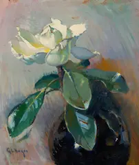 George Loftus Noyes, Magnolia Blossom, Oil on board