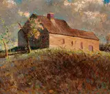 Vivian Milner Akers, "The Deserted Home" Porter, Maine, 1941, Oil on board