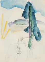 William Zorach, Cow, Watercolor on paper
