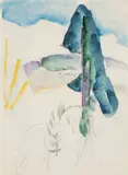 William Zorach, Cow, Watercolor on paper