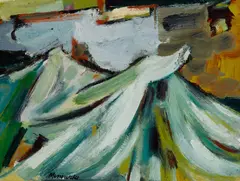 Alex Minewski, Breaking Wave, Monhegan, Oil on board