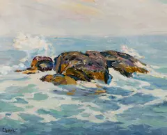 Charles H. Ebert, Norton's Ledge, Oil on board