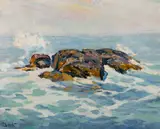 Charles H. Ebert, Norton's Ledge, Oil on board