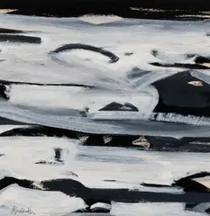 Frances Kornbluth, Snow Squall, Mixed media on board